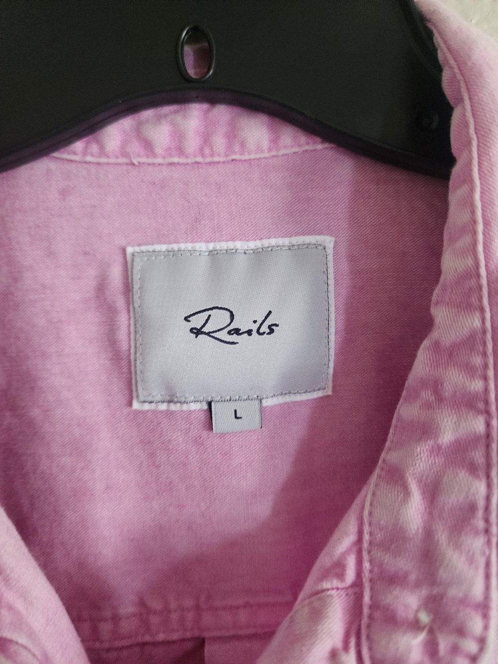 Rails Pink Ingrid Acid Wash Raw Hem Button Down Shirt Large - Picture 2 of 8